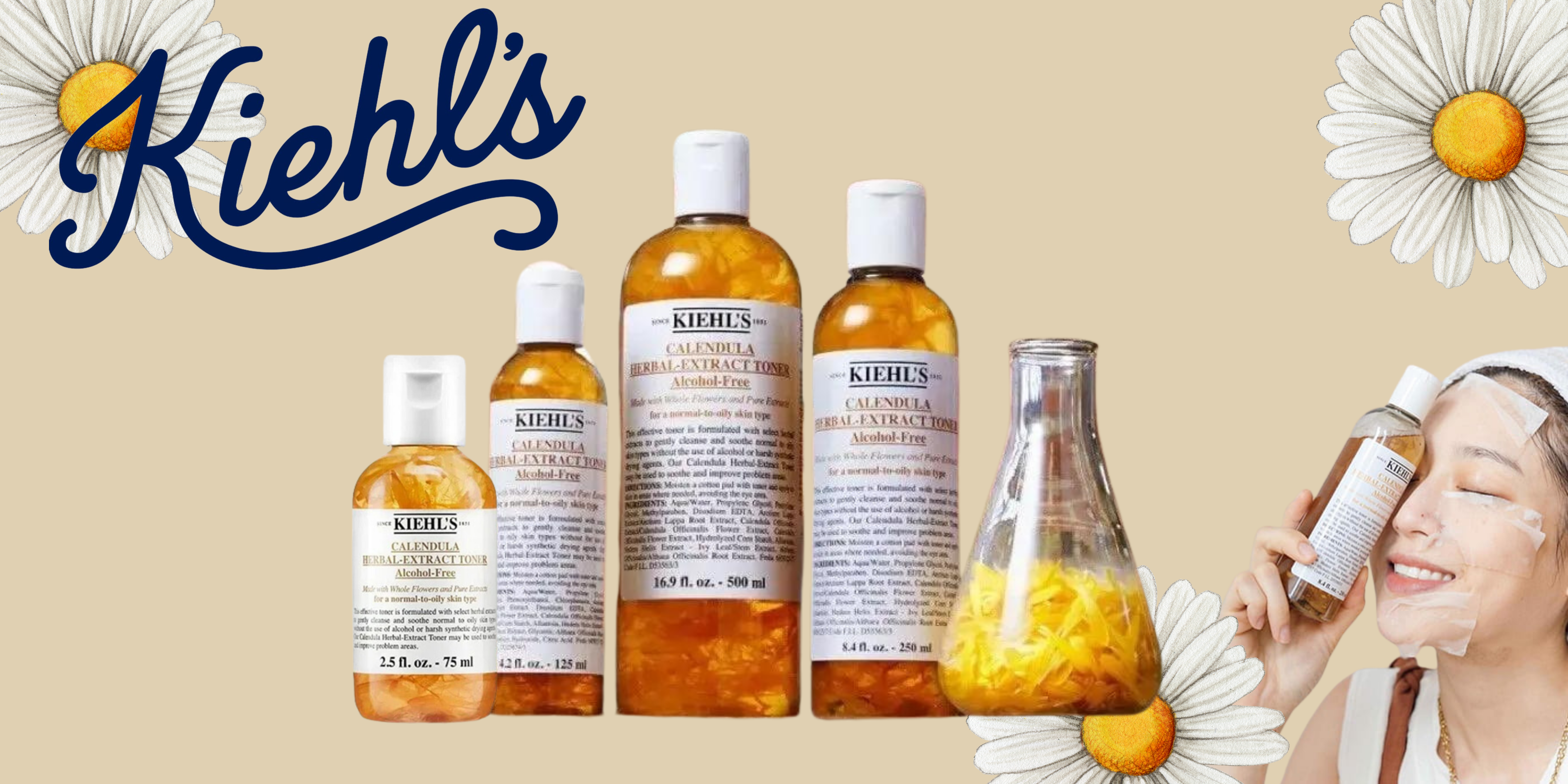 Kiehl's - Nước cân bằng hoa cúc Calendula Herbal Extract Alcohol