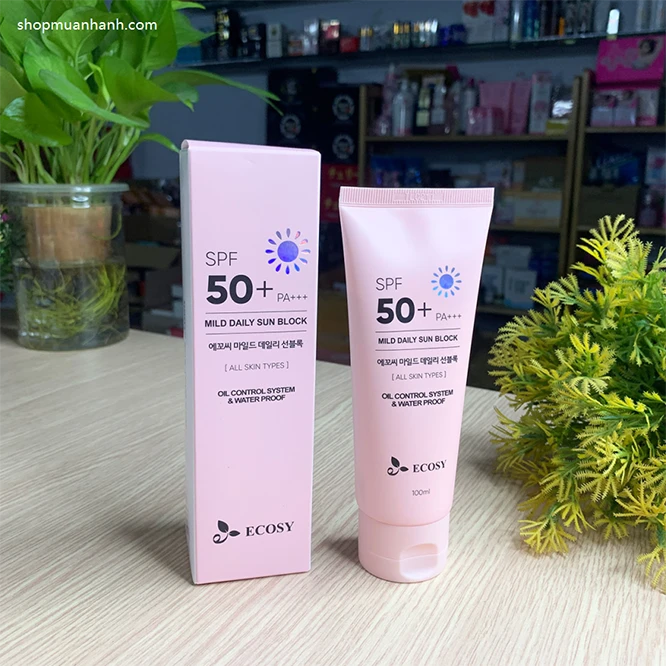 Kem Chống Nắng Ecosy Ultra Daily Sun Cream Kiềm Dầu Không Trôi 100ml