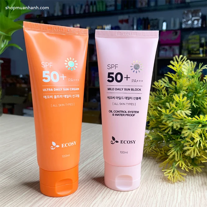Kem Chống Nắng Ecosy Ultra Daily Sun Cream Kiềm Dầu Không Trôi 100ml Chính Hãng