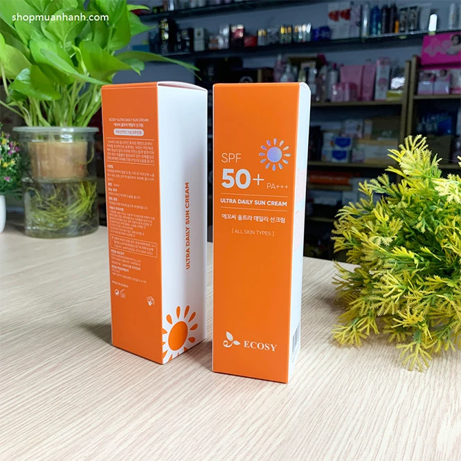 Kem Chống Nắng Chính Hãng Ecosy Ultra Daily Sun Cream Kiềm Dầu Không Trôi 100ml