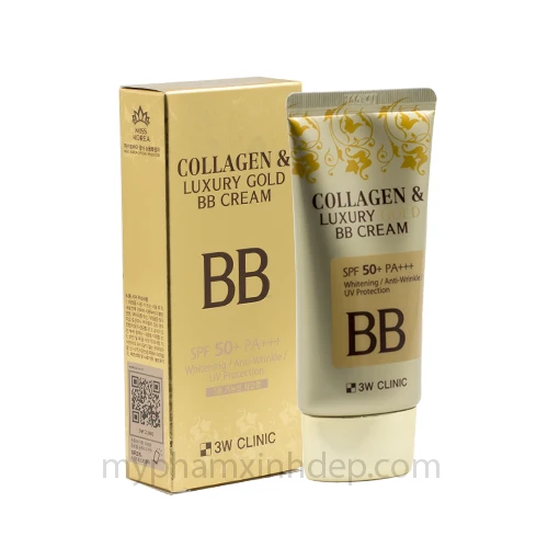 Kem Nền Che Khuyết Điểm Collagen And Luxury Gold Bb Cream 3w Clinic Hàn Quốc