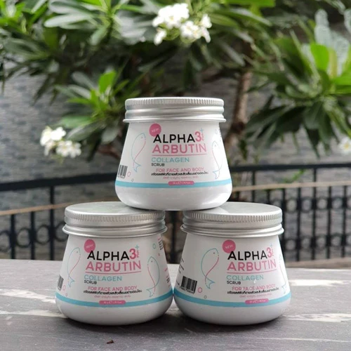 Tẩy Tế Bào Chết Mặt và Body Alpha Arbutin Scrub 3 Plus Thái Lan Chính Hãng
