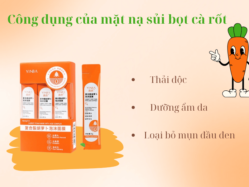 Mặt nạ sủi bọt cà rốt YINBA - kẻ thù của mọi loại da mụn-532-1